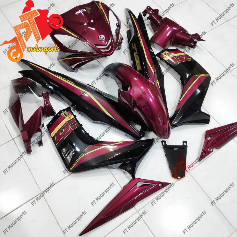 Lc 135 V1 Special Edition Cover Set Body Set Maroon Black LC V8 Fi Red Color DPRME RED Dark Purplish Red Metalic No 329
