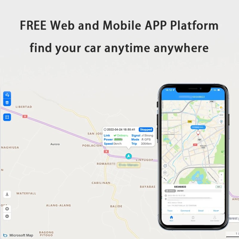 D5 Spy Car Charger GPS Real-time Tracker Cigarette Vehicle Lighter Dual USB Charging Port