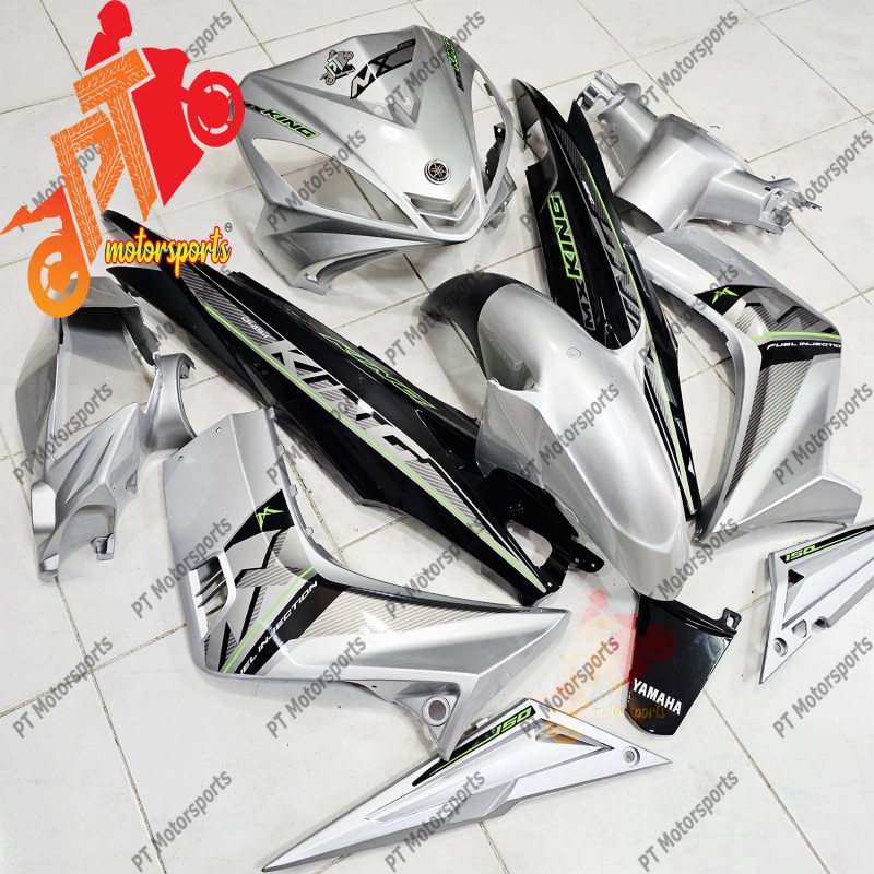Yamaha LC 135 V1 Cover Set Body Set MX King 3 Exciter Black Hitam Silver Green Moritaka Sticker