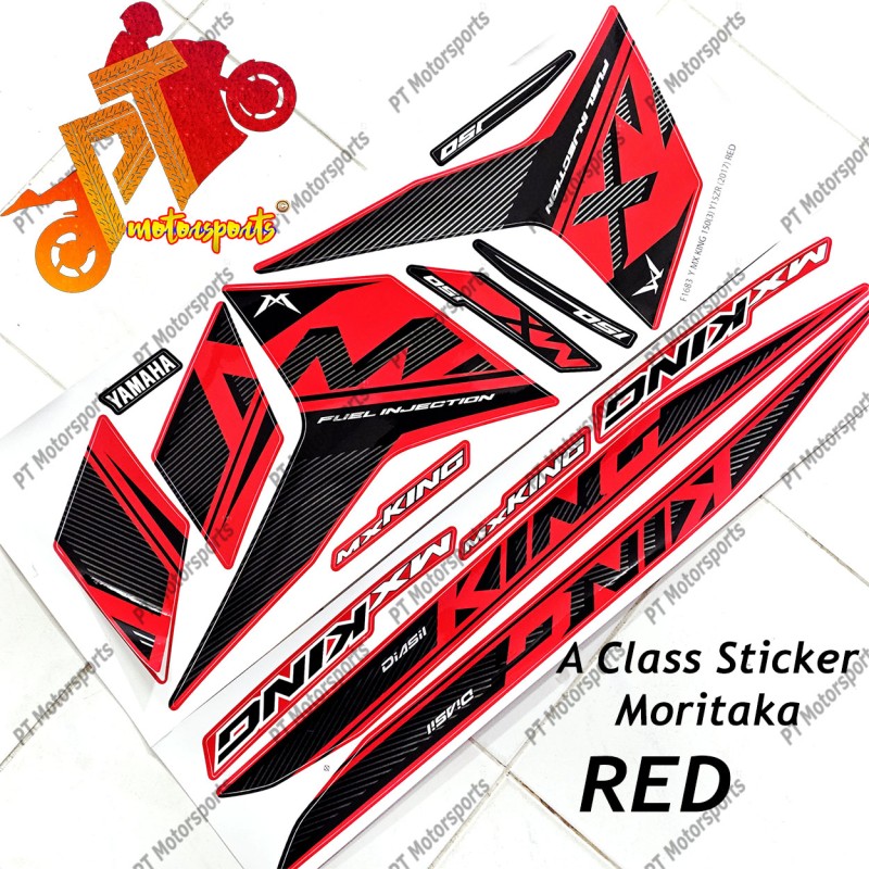 A Class Sticker MORITAKA Y15 Y15ZR MX KING 2017 ( 3 ) Body Cover Set Stripe Sticker -  Red